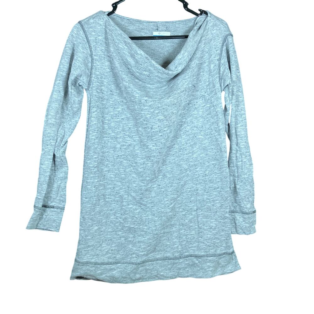 Colombia Womens Sweater Gray Cowl Neck Long Sleeve Stretch XS